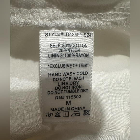 NWT Lush White Mini Dress-Size Medium - Picture 4 of 7